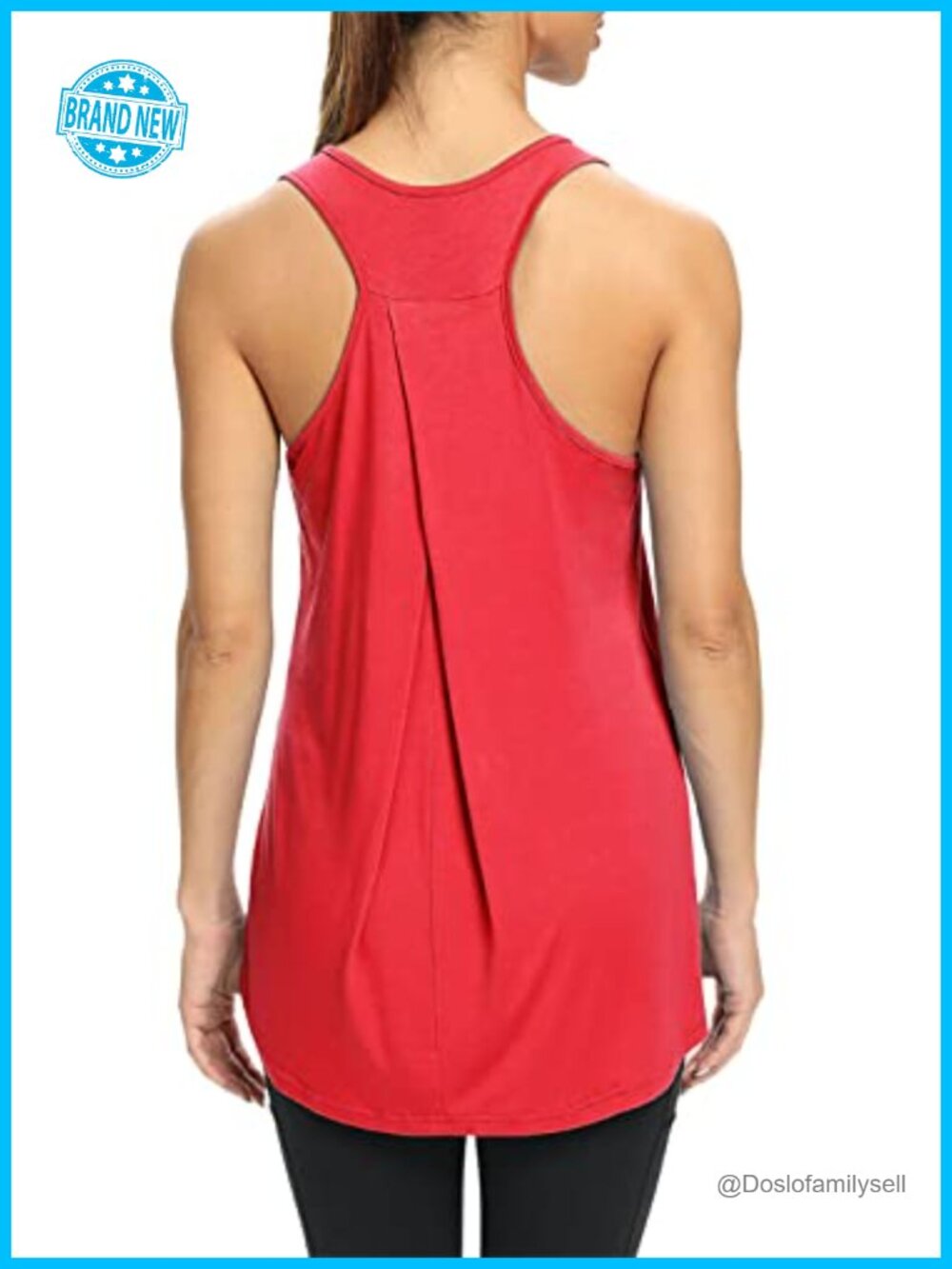 Loose Fit Racerback Long Tank Top for Yoga Workout